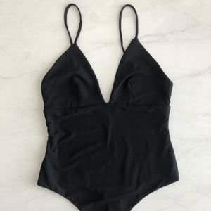 Black Ribbed Bodysuit